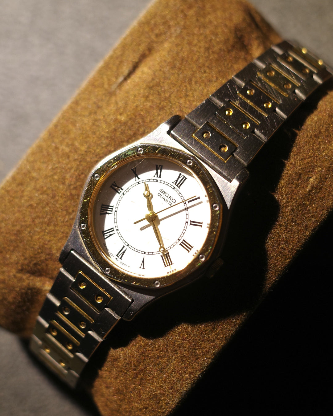 1982 Seiko octagon cartier like two tone quartz watch