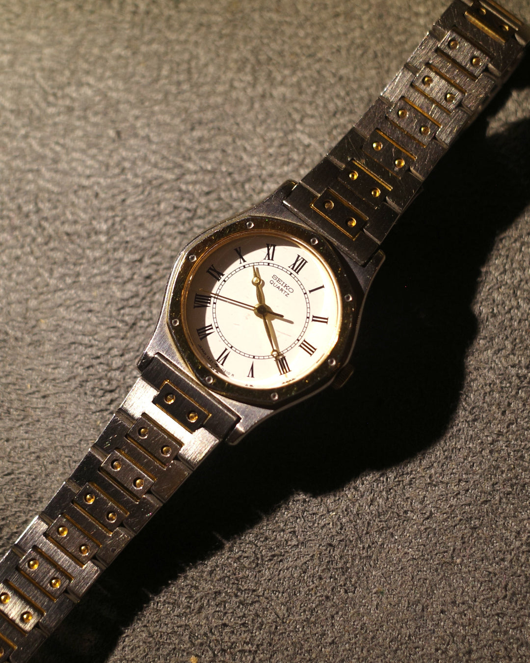 1982 Seiko octagon cartier like two tone quartz watch