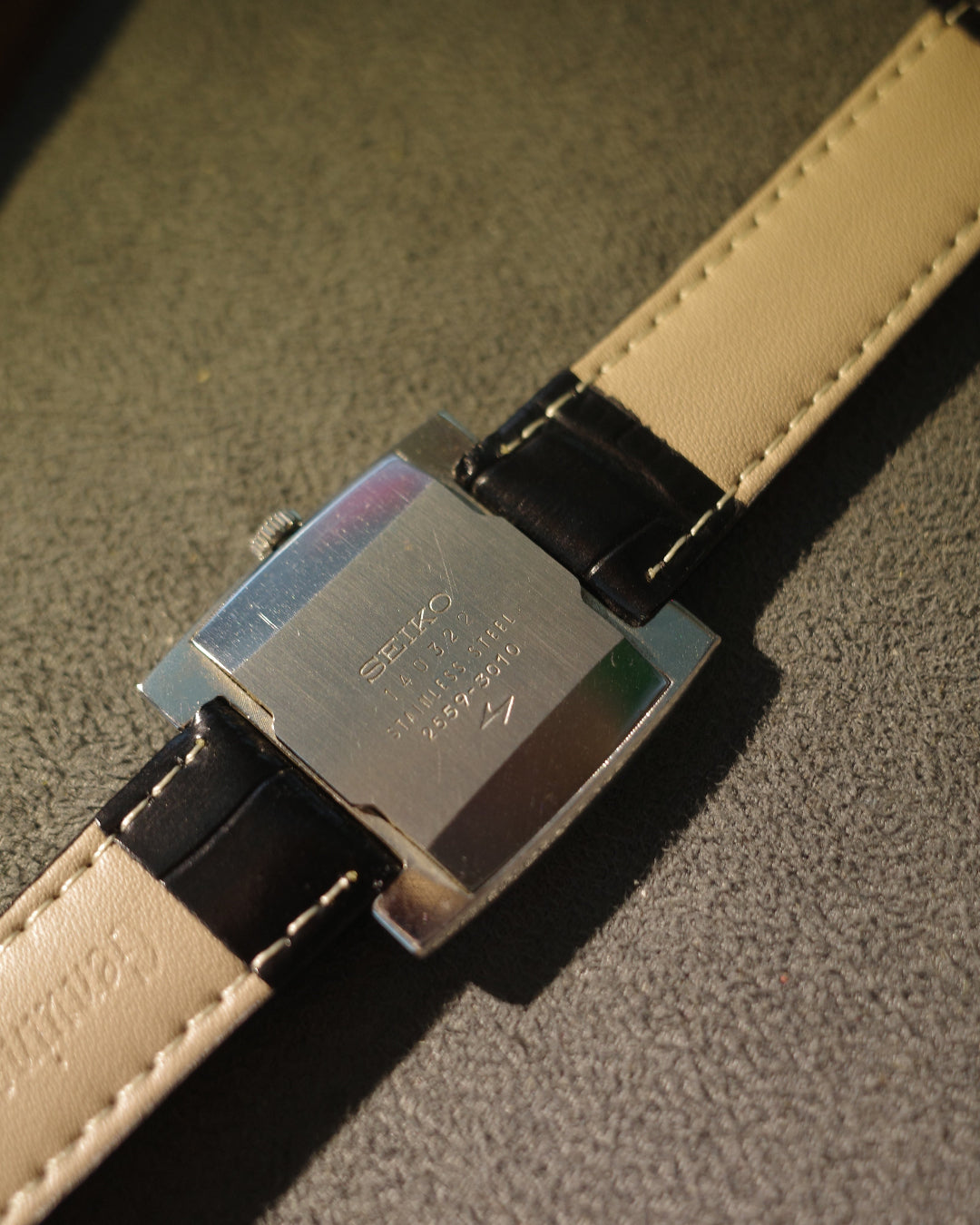 1971 Seiko rectangle silver tone winding watch 2559-3010