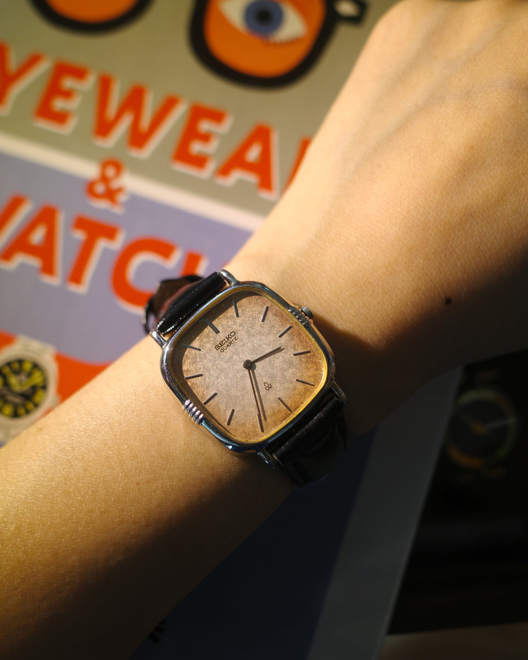 1980 Seiko Silver Chariot Tropical dial quartz watch