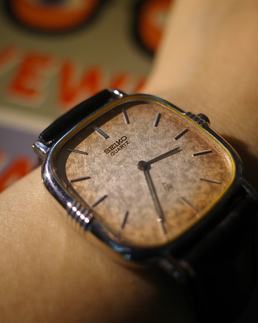 1980 Seiko Silver Chariot Tropical dial quartz watch