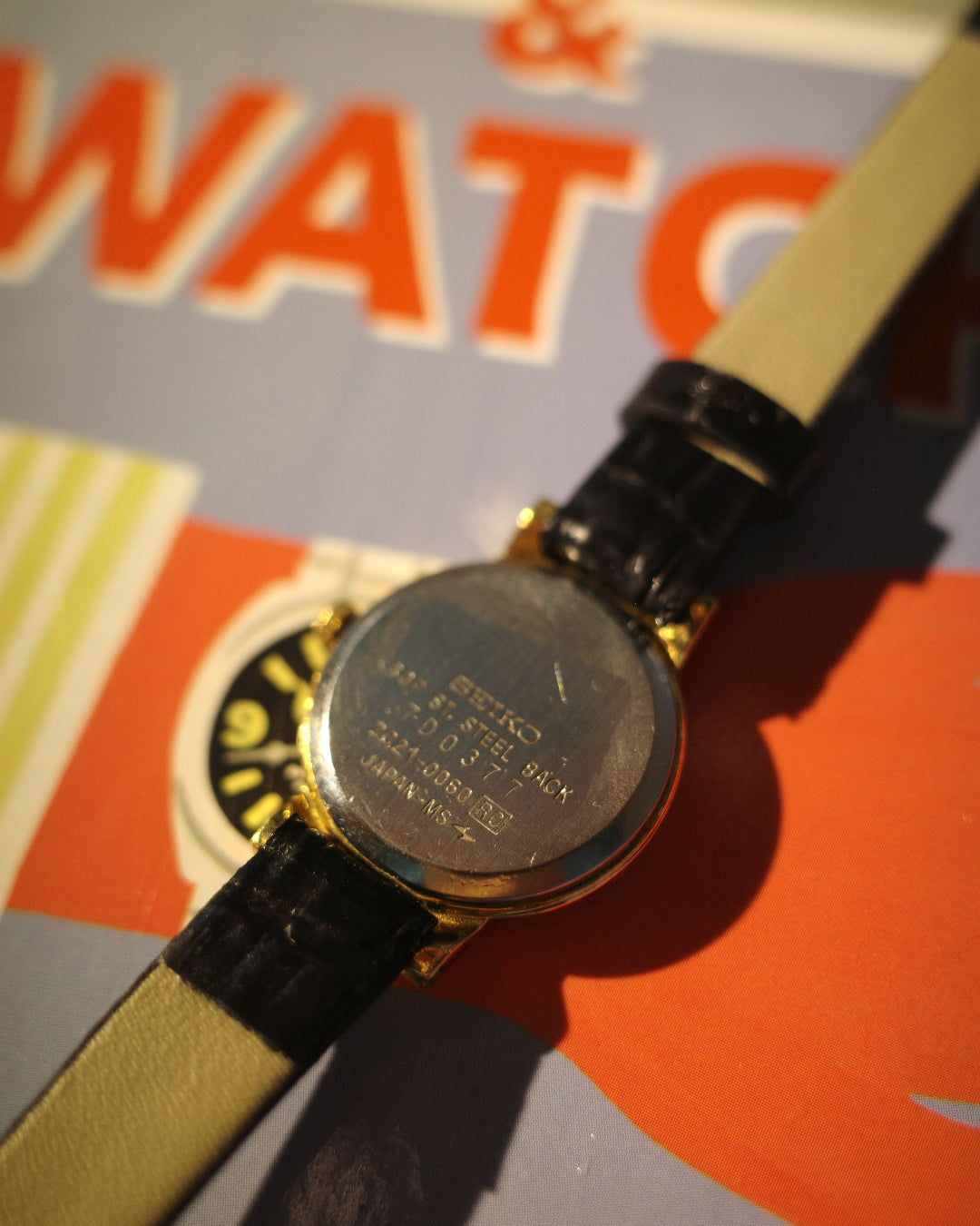【ASGP】 1987 Seiko round gold tone quartz watch 2c21-0060