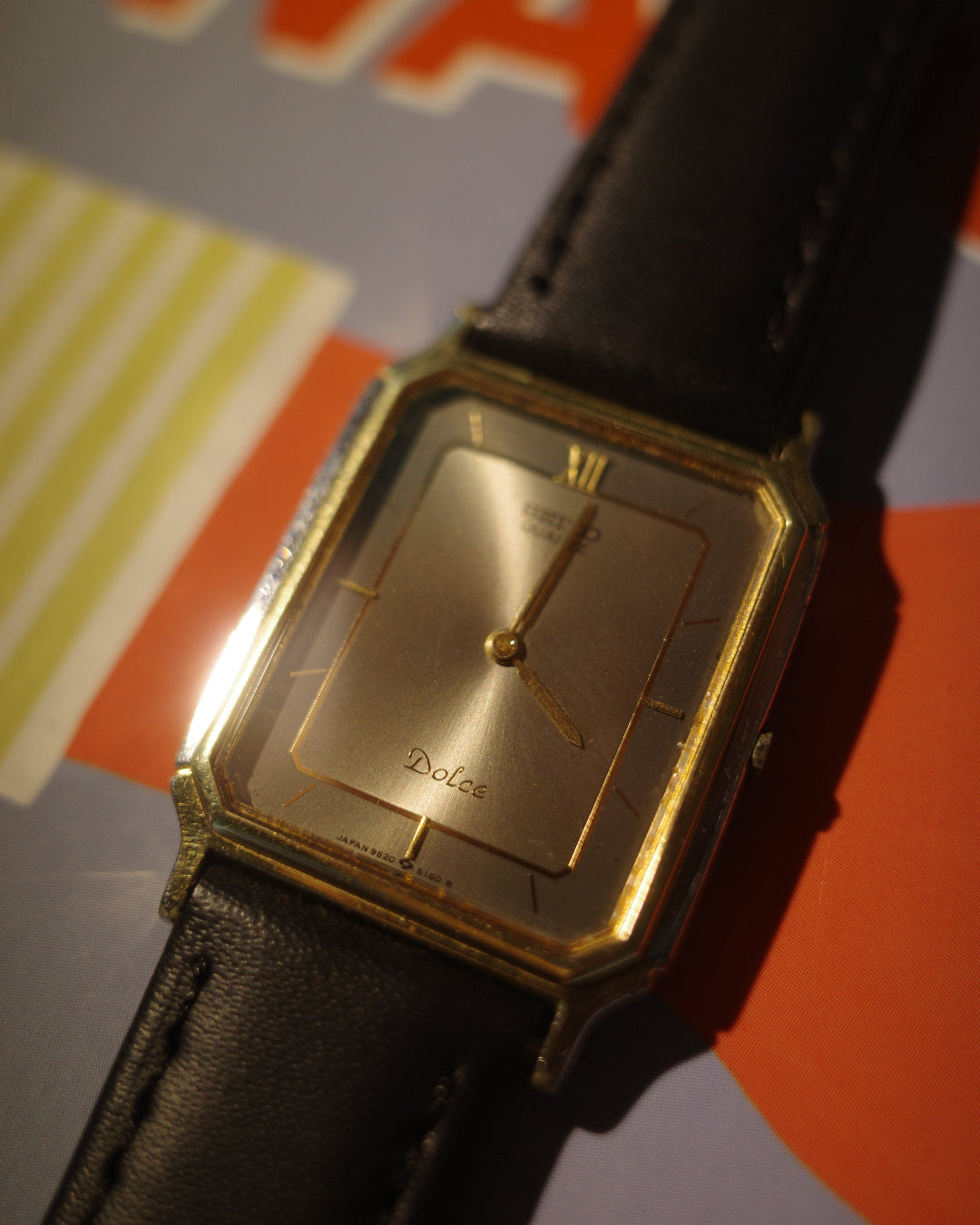 1984 Seiko dolce grey blue mix dial quartz watch