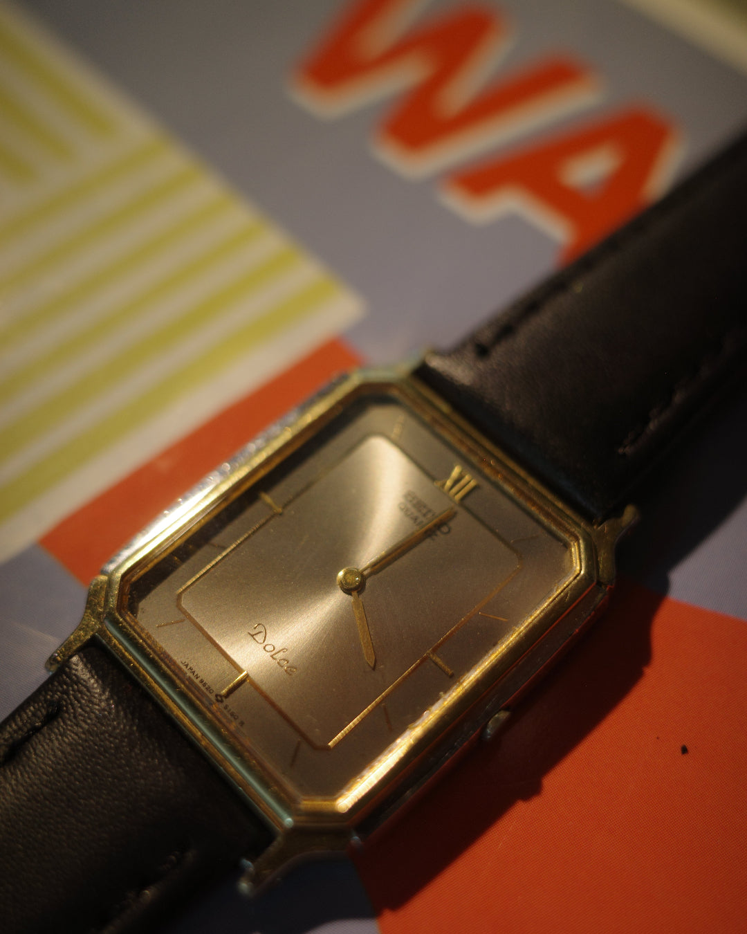 1984 Seiko dolce grey blue mix dial quartz watch