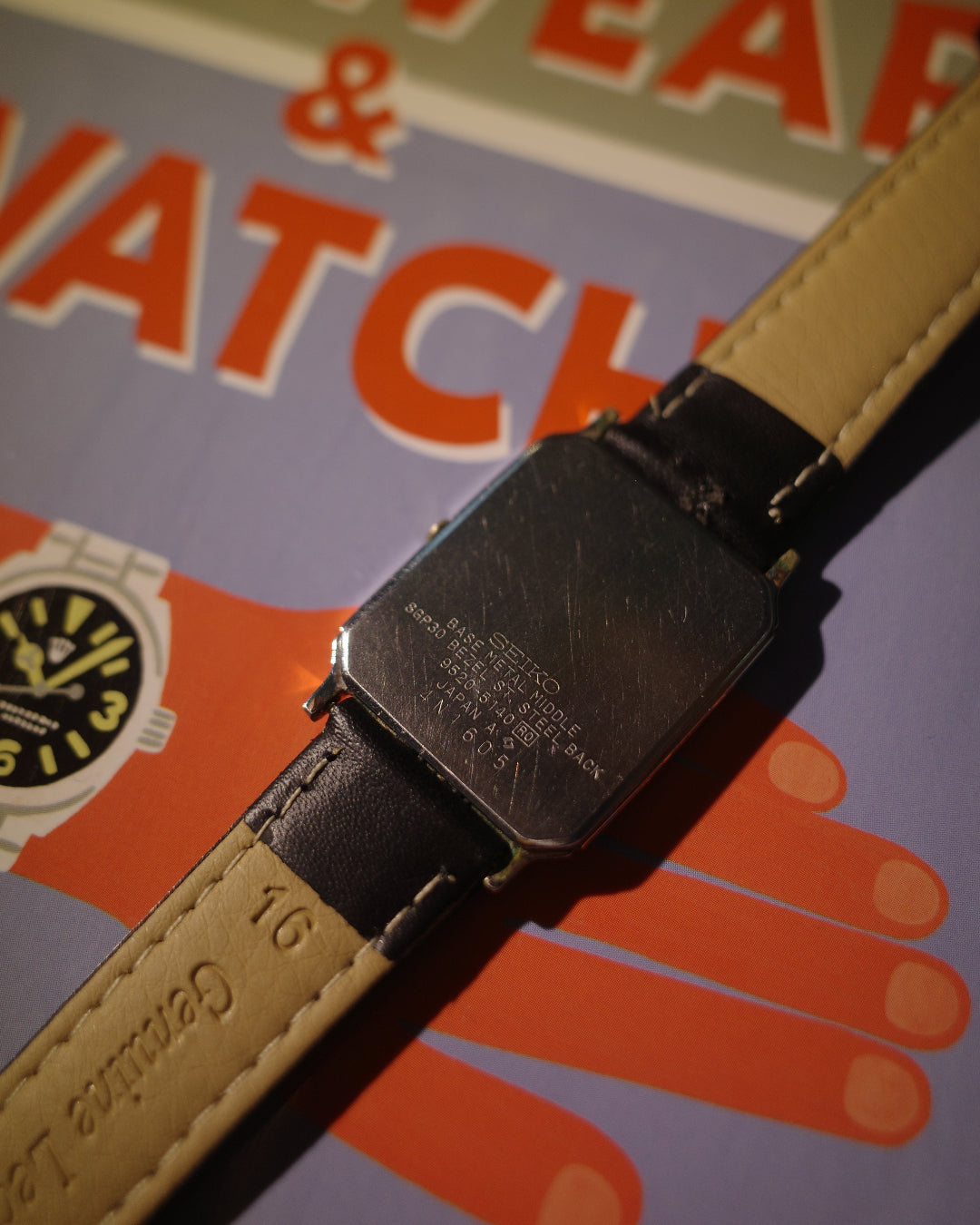 1984 Seiko dolce grey blue mix dial quartz watch