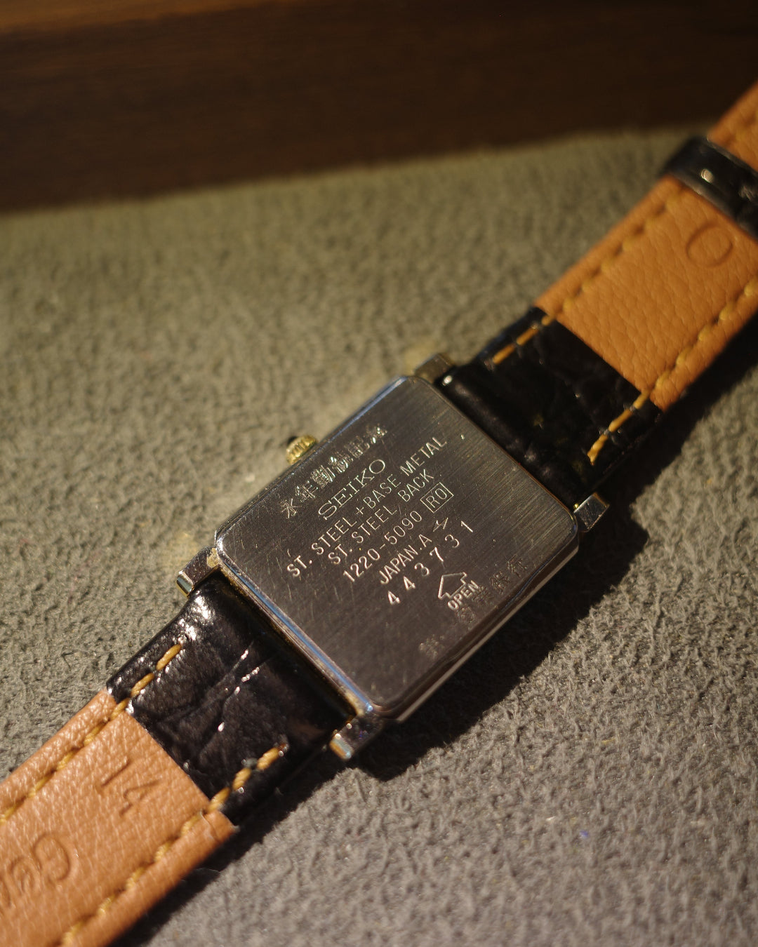 1984 Seiko exceline two tone small tank quartz watch