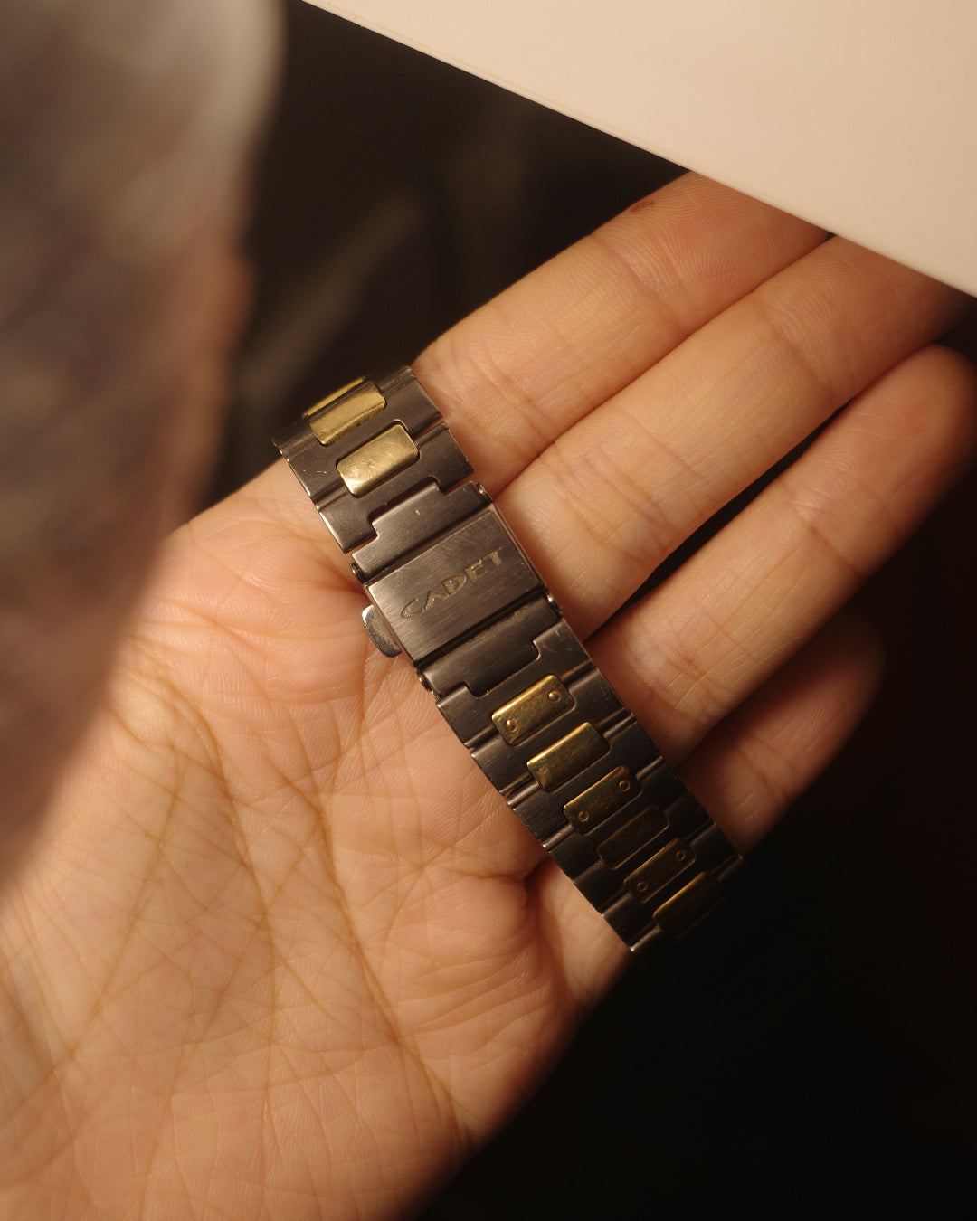 1981 Seiko cadet two-tone Cartier octagon-like quartz watch 7N01-6000