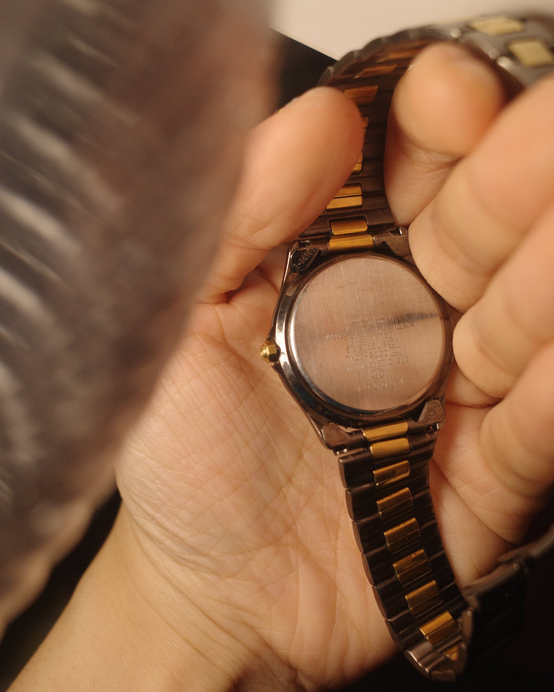 1981 Seiko cadet two-tone Cartier octagon-like quartz watch 7N01-6000
