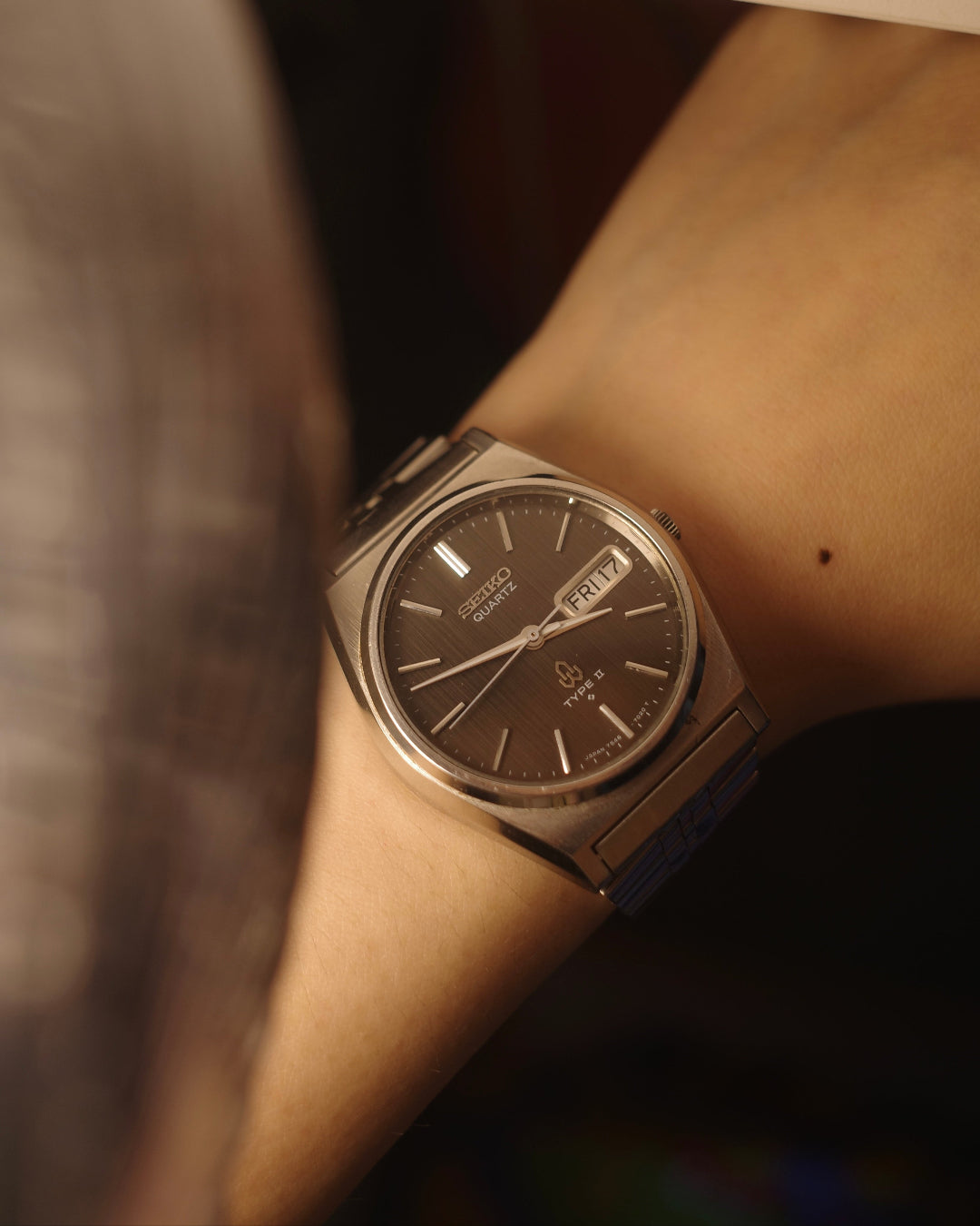 70's Seiko Type ii Grey Patterned Dial Quartz watch