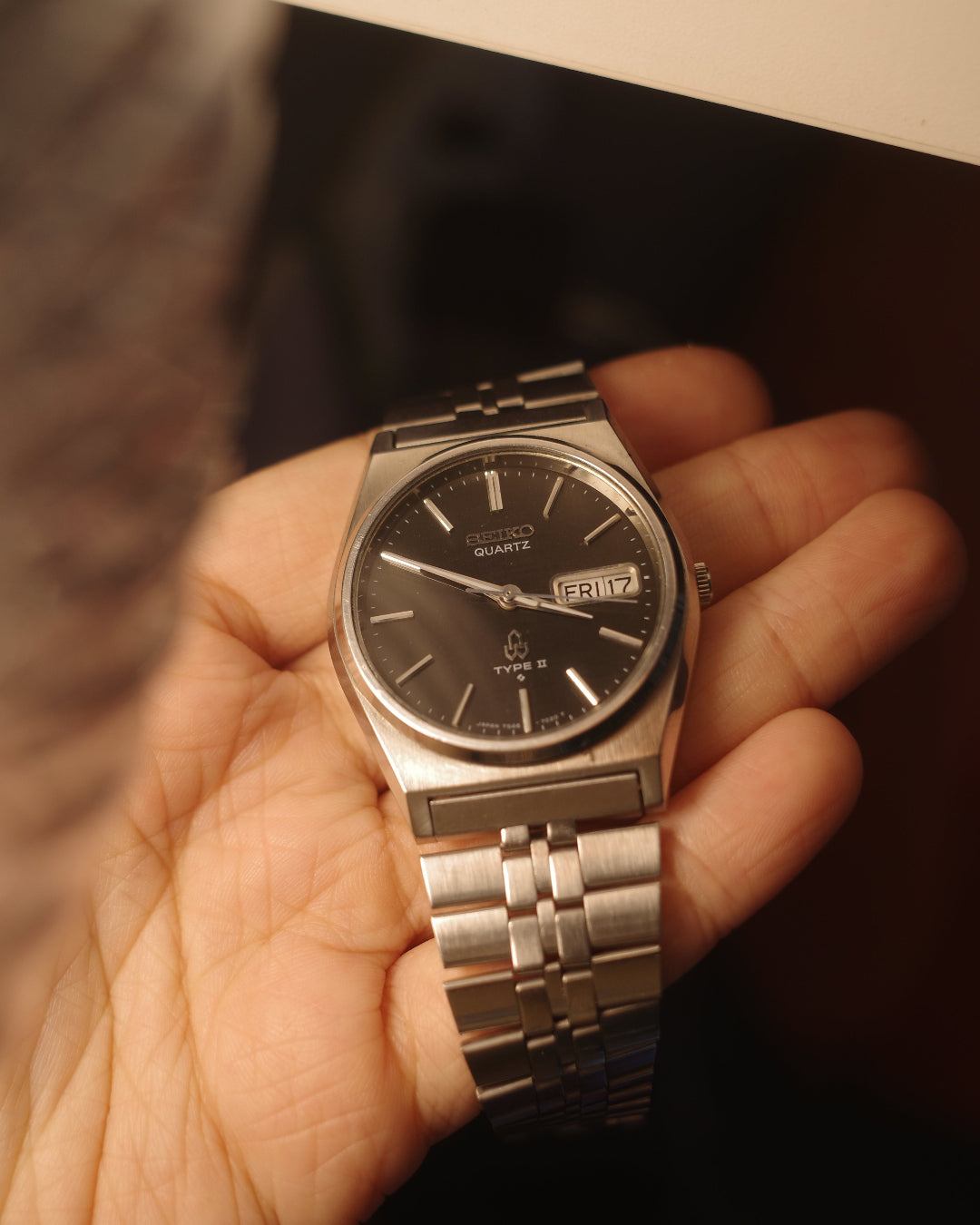 70's Seiko Type ii Grey Patterned Dial Quartz watch