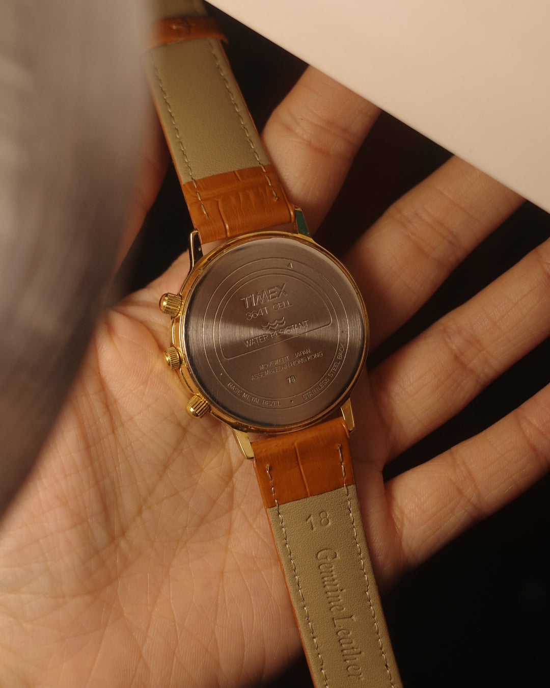 1990 Timex 364 T Cell Moon & Sun watch with calendar dial