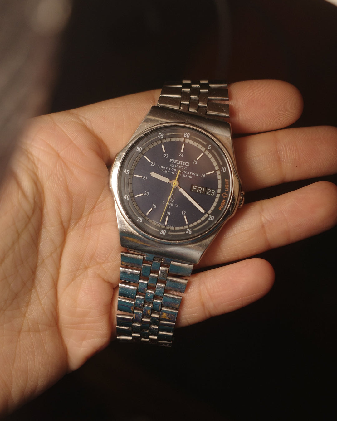 1979 Seiko Navy blue Type II 7559-601A quartz watch