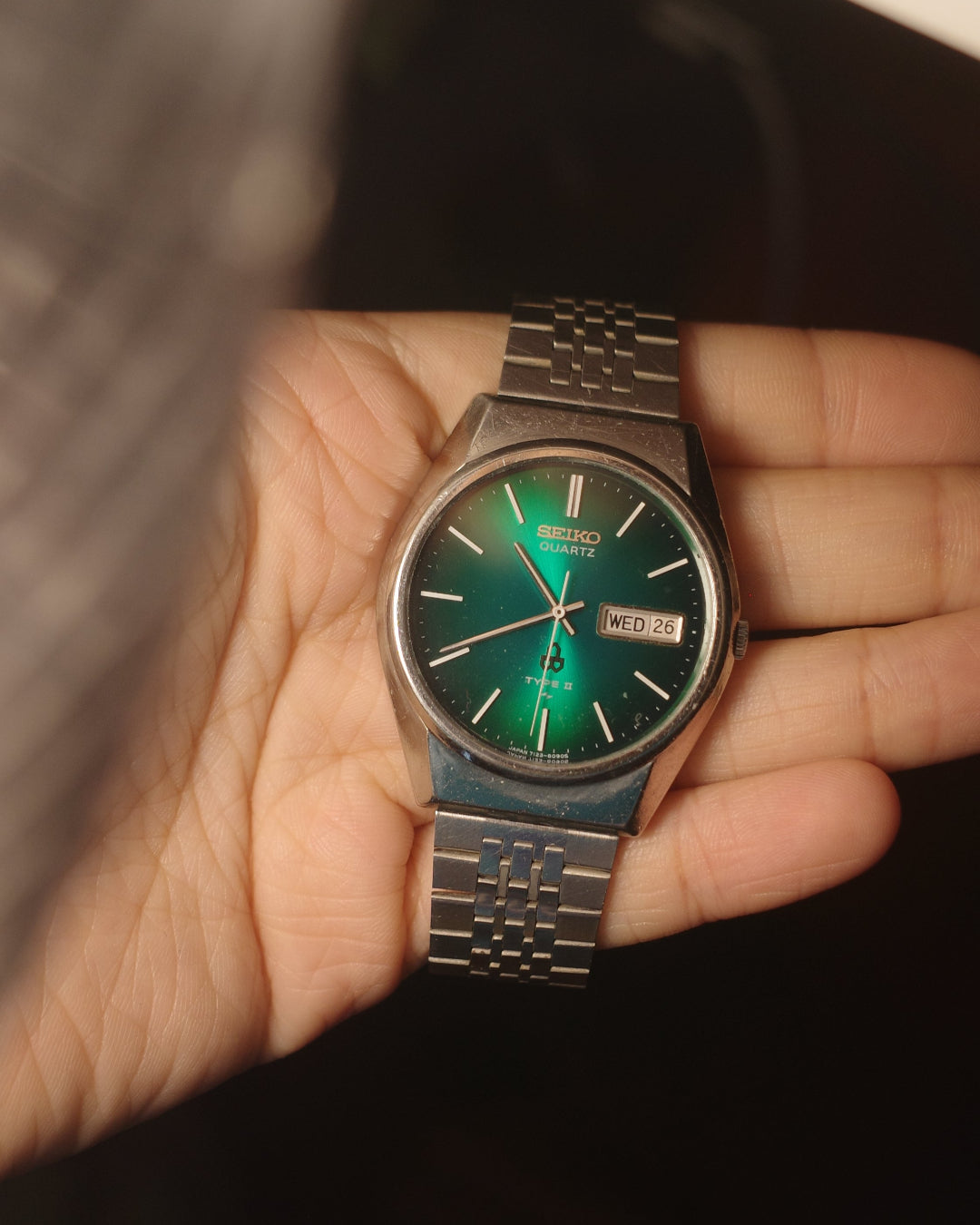 1978 Seiko green gradient dial Type ii quartz watch 7123-8020