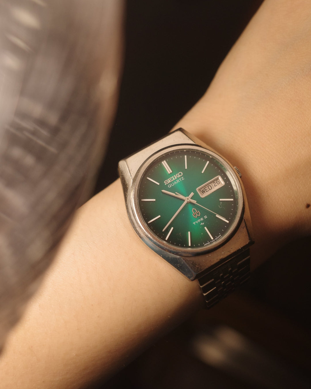 1978 Seiko green gradient dial Type ii quartz watch 7123-8020
