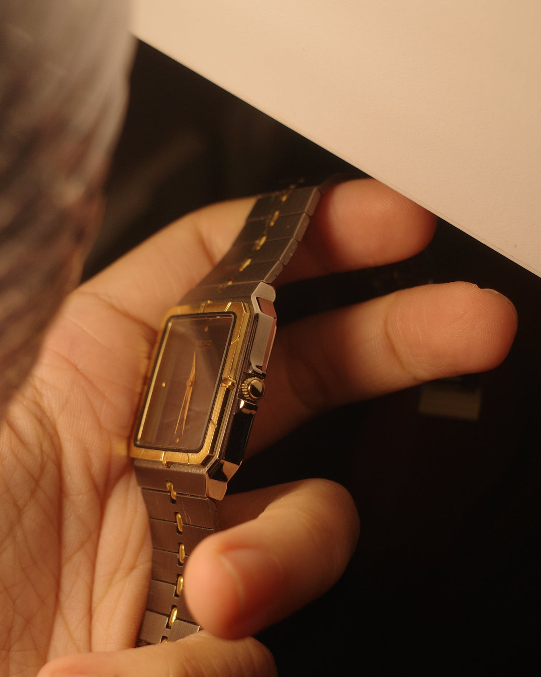1980 Seiko chronos cartier Santo liked ghost dial quartz watch