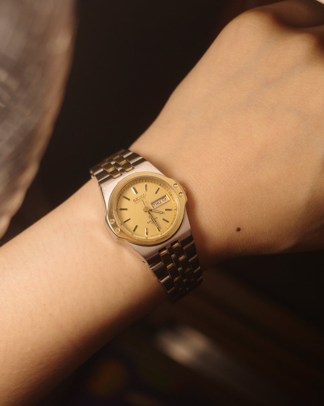 1981 Seiko sport SQ 100 two tone ladies quartz watch 3423-0150