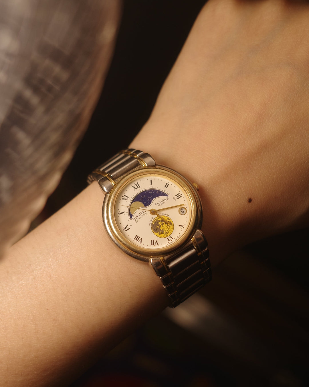 1980 Citizen junction yellow moonphase watch