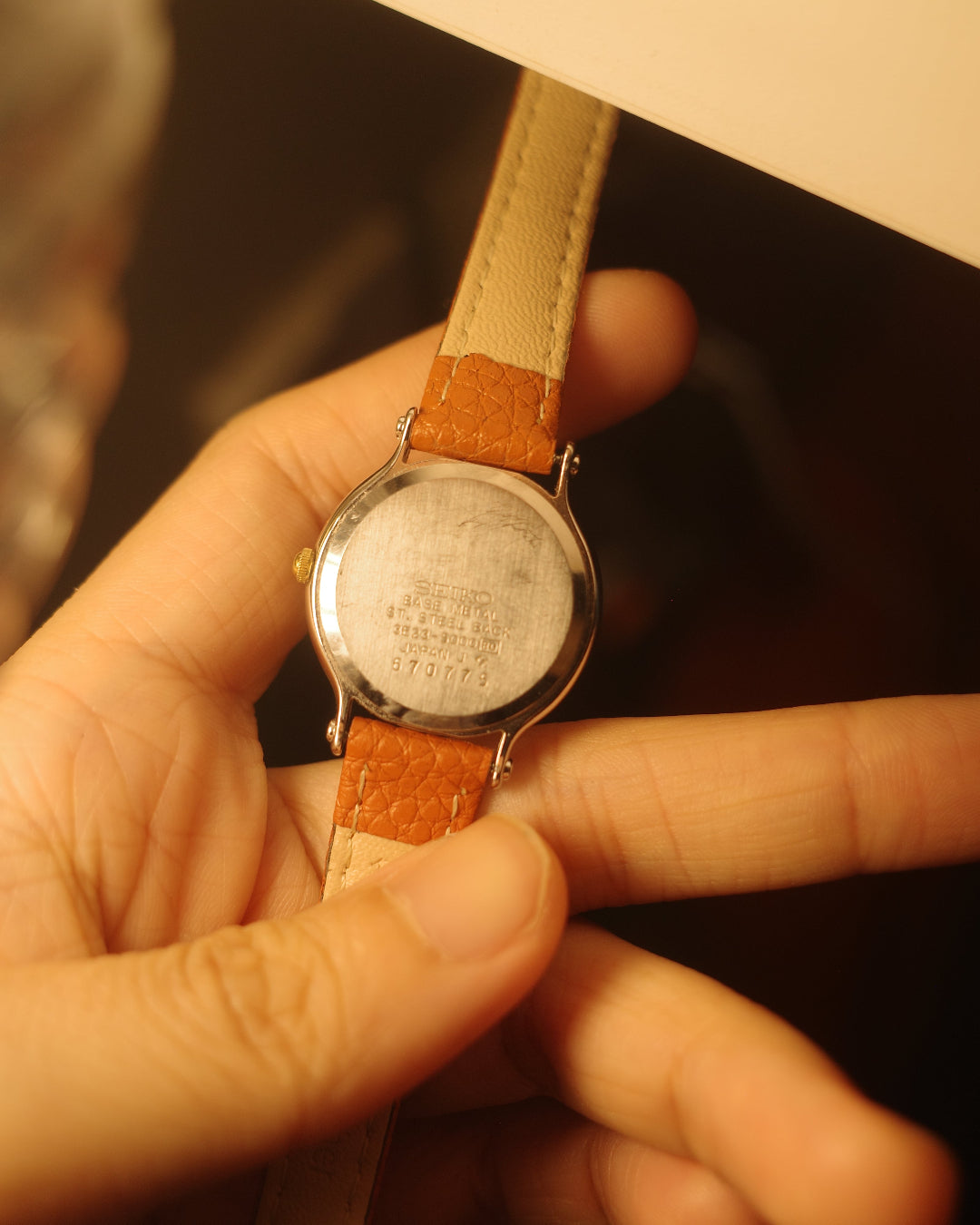 1986 seiko sq date day two tone ladies quartz watch 3e23-5000