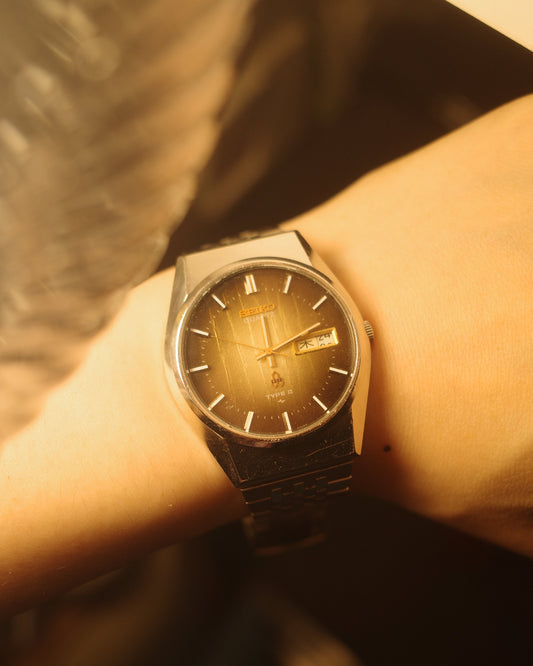 1978 Seiko Irish coffee patterned brown type ii quartz watch 4336-8060