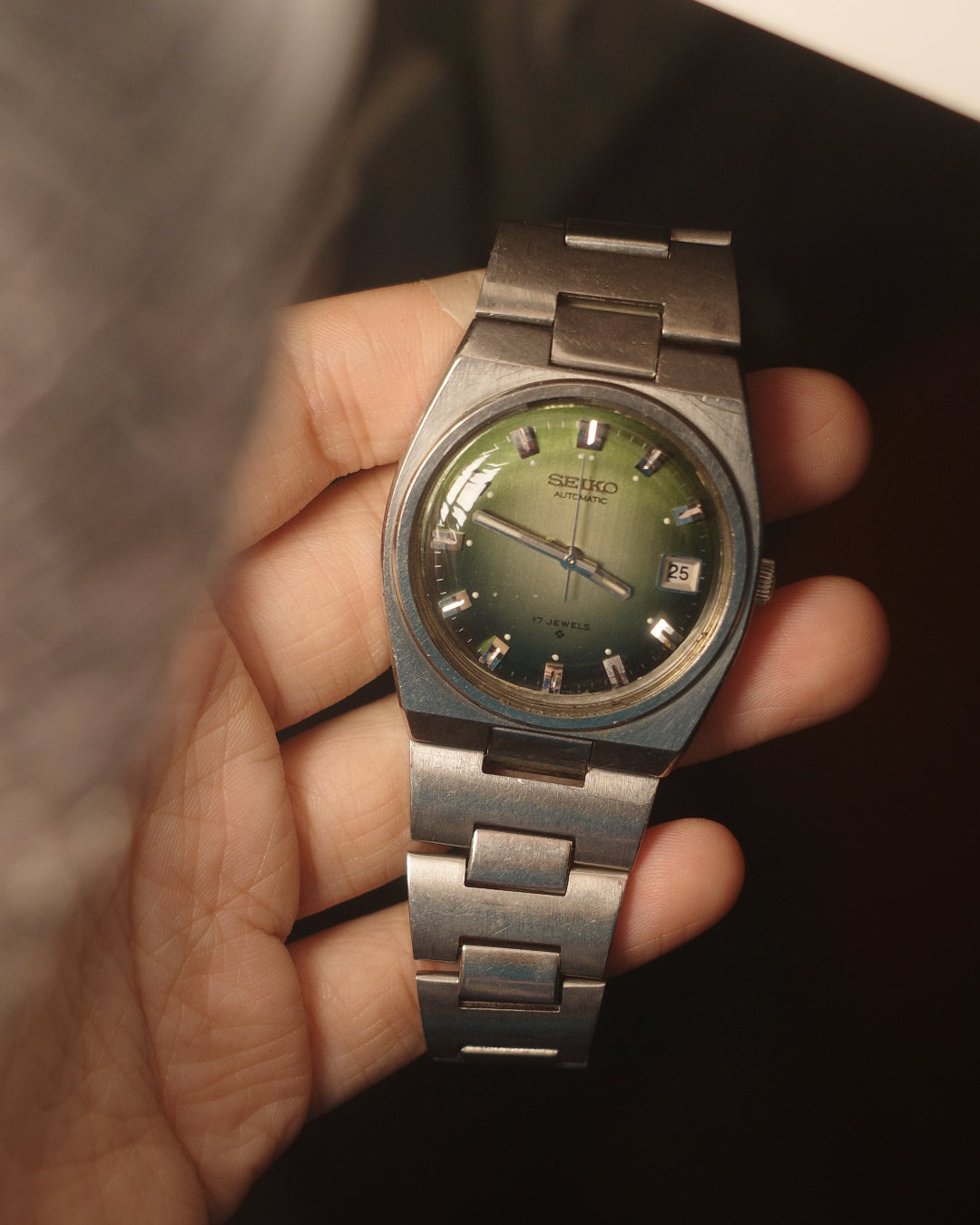 1976 Seiko green gradient dial Automatic watch 6308-7000
