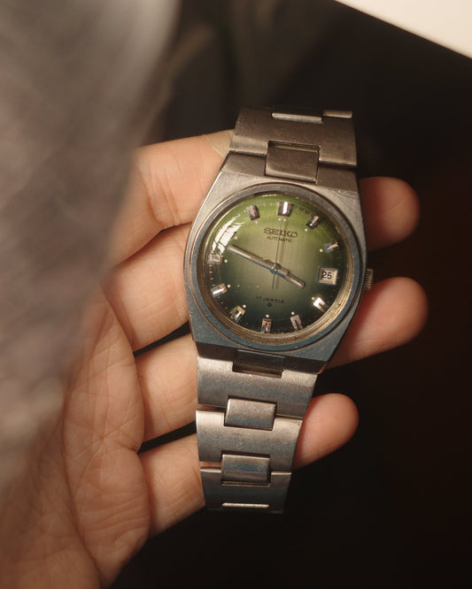 1976 Seiko green gradient dial Automatic watch 6308-7000