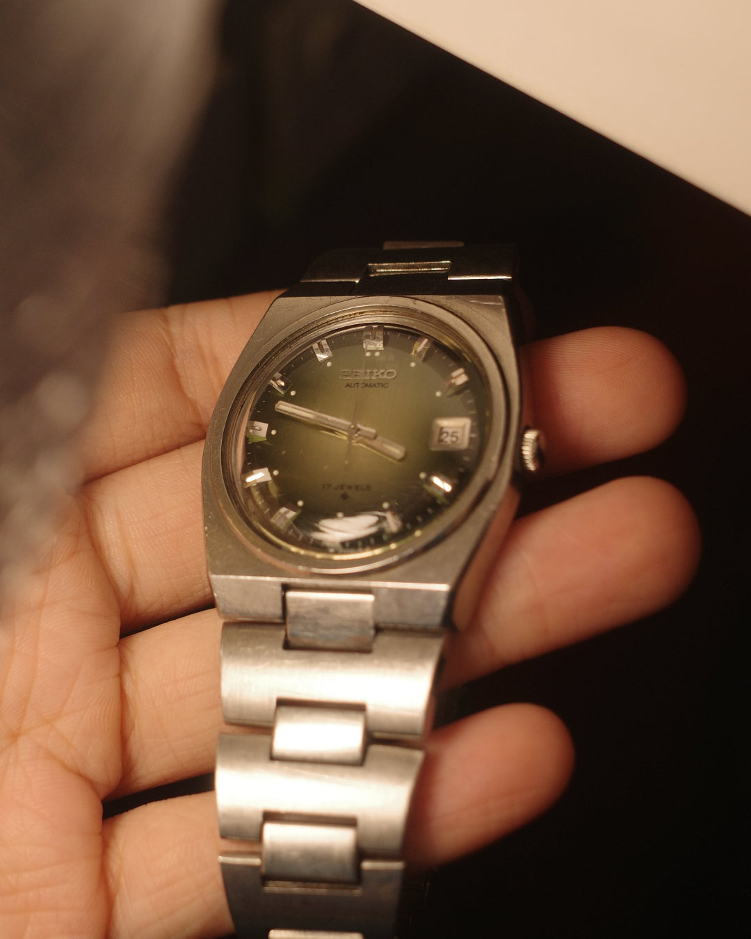1976 Seiko green gradient dial Automatic watch 6308-7000