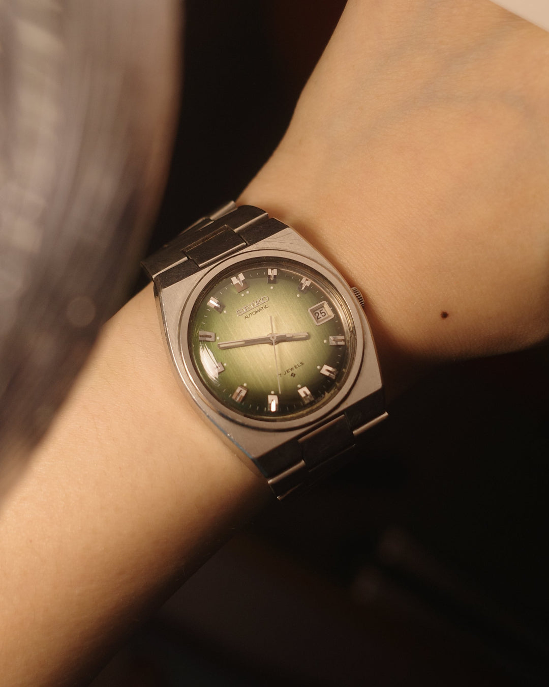 1976 Seiko green gradient dial Automatic watch 6308-7000
