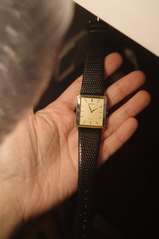 1991 Seiko dolce tank two tone quartz watch  5s21-5a20