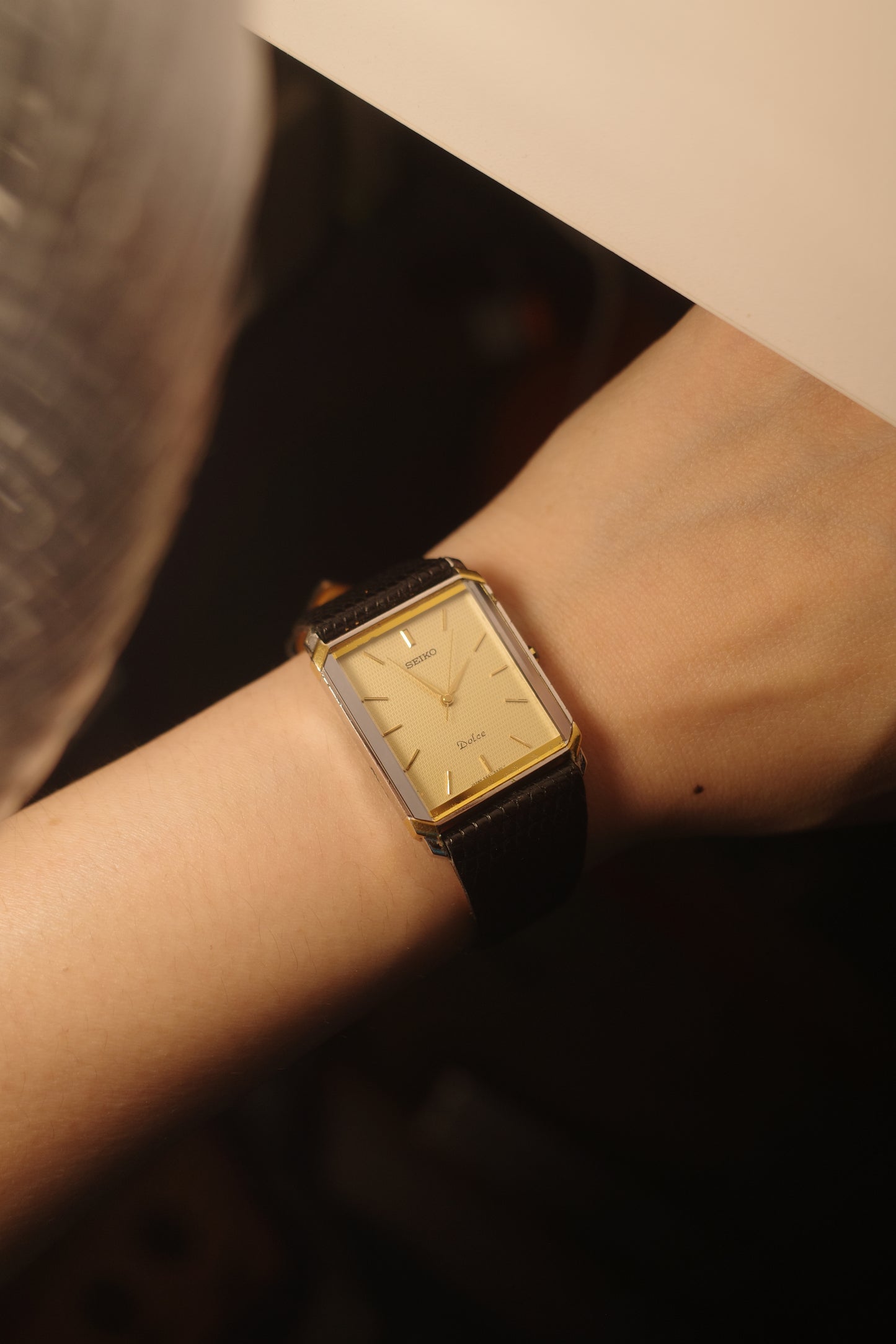 1991 Seiko dolce tank two tone quartz watch  5s21-5a20