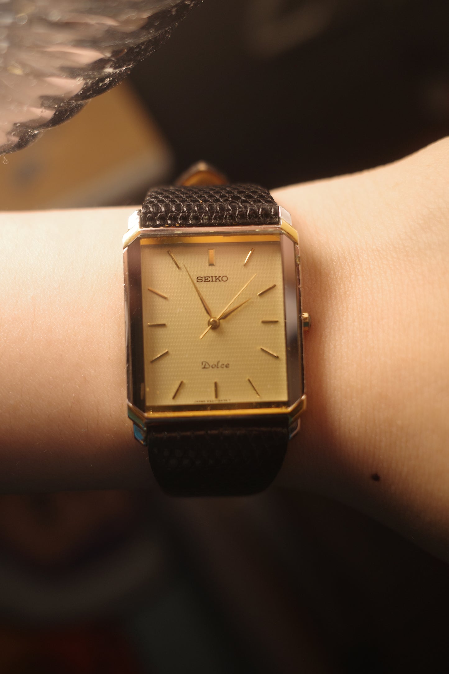 1991 Seiko dolce tank two tone quartz watch  5s21-5a20