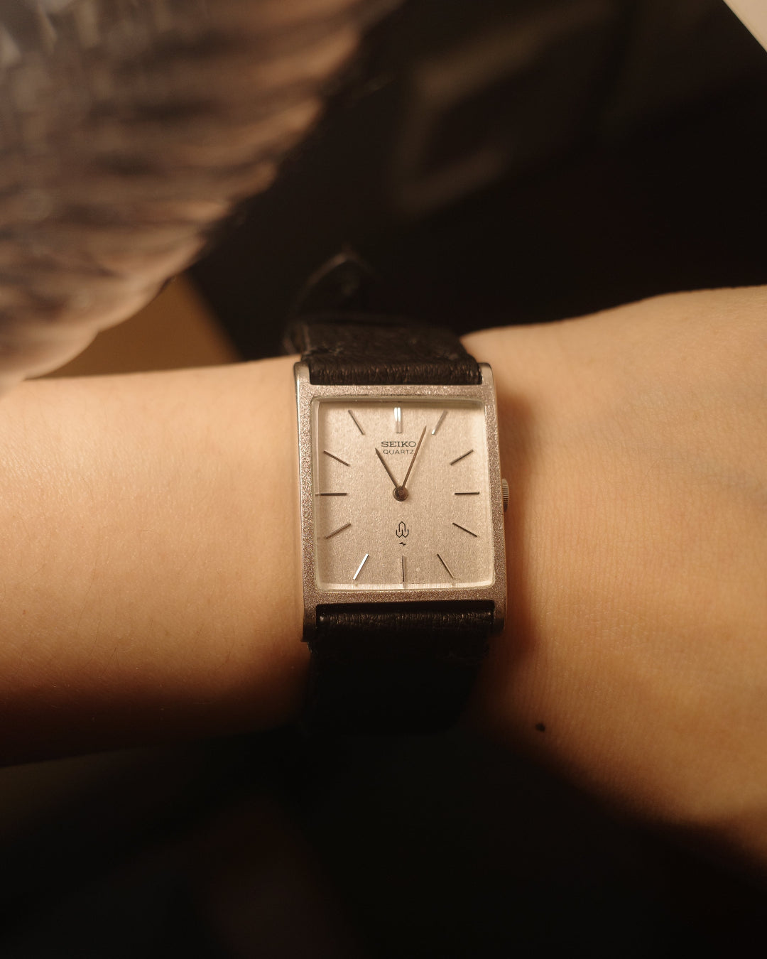1987 Seiko silver tank Brushed finish quartz watch 43-5100