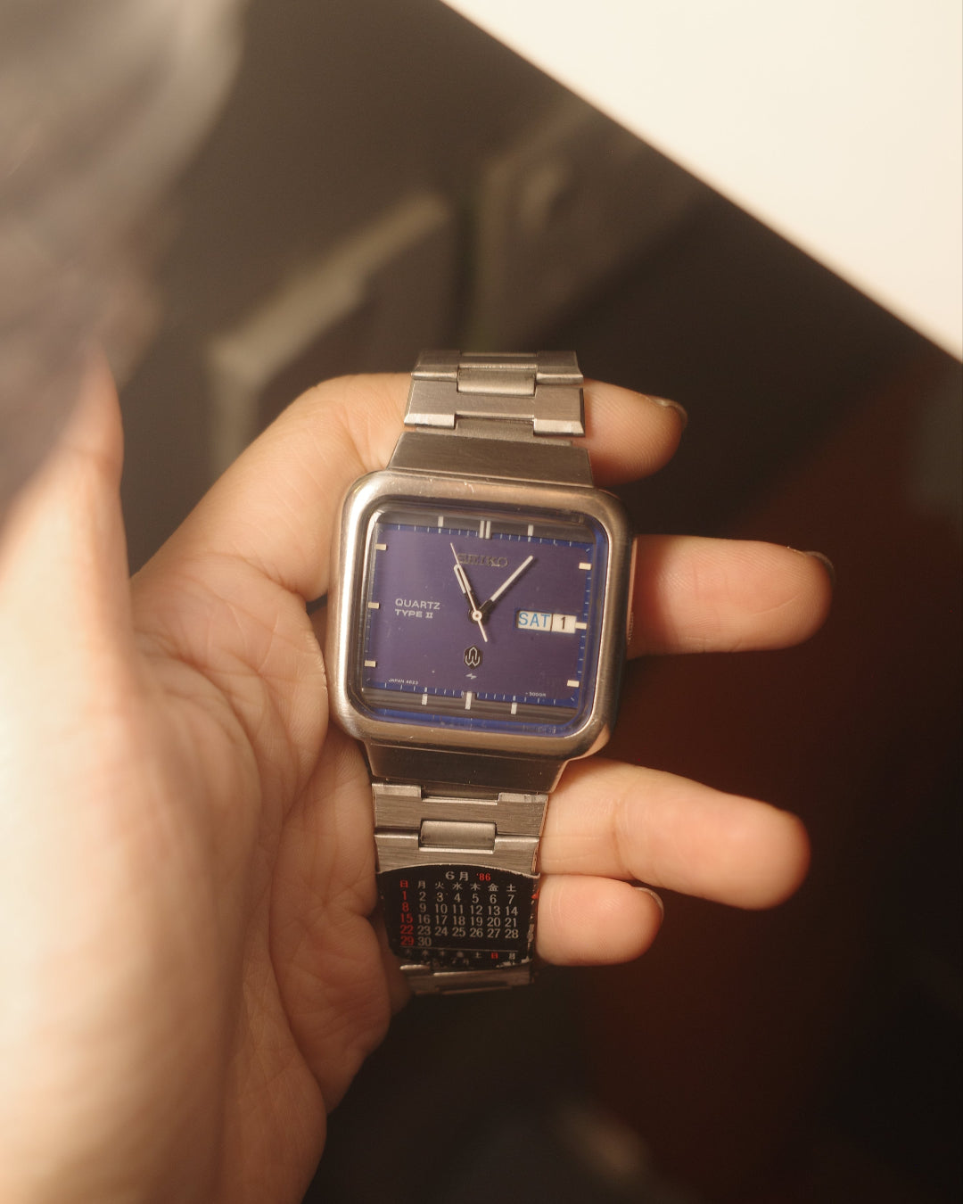 1876 Seiko JDM Type ii square blue dial quartz watch 4623-5000