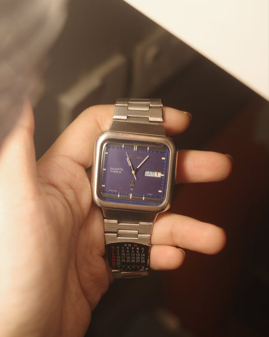 1876 Seiko JDM Type ii square blue dial quartz watch 4623-5000
