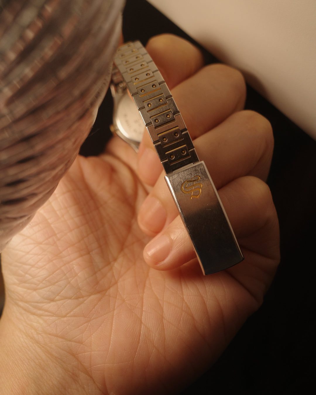 1984 Seiko two-tone Octagon Cartier like quartz watch 1221-0040
