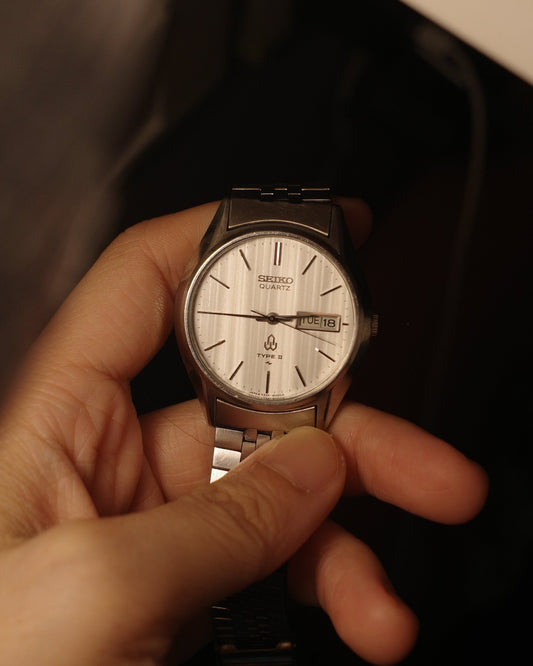 1977 Seiko Type ii JDM Textured Silver Dial quartz watch 4336-8000