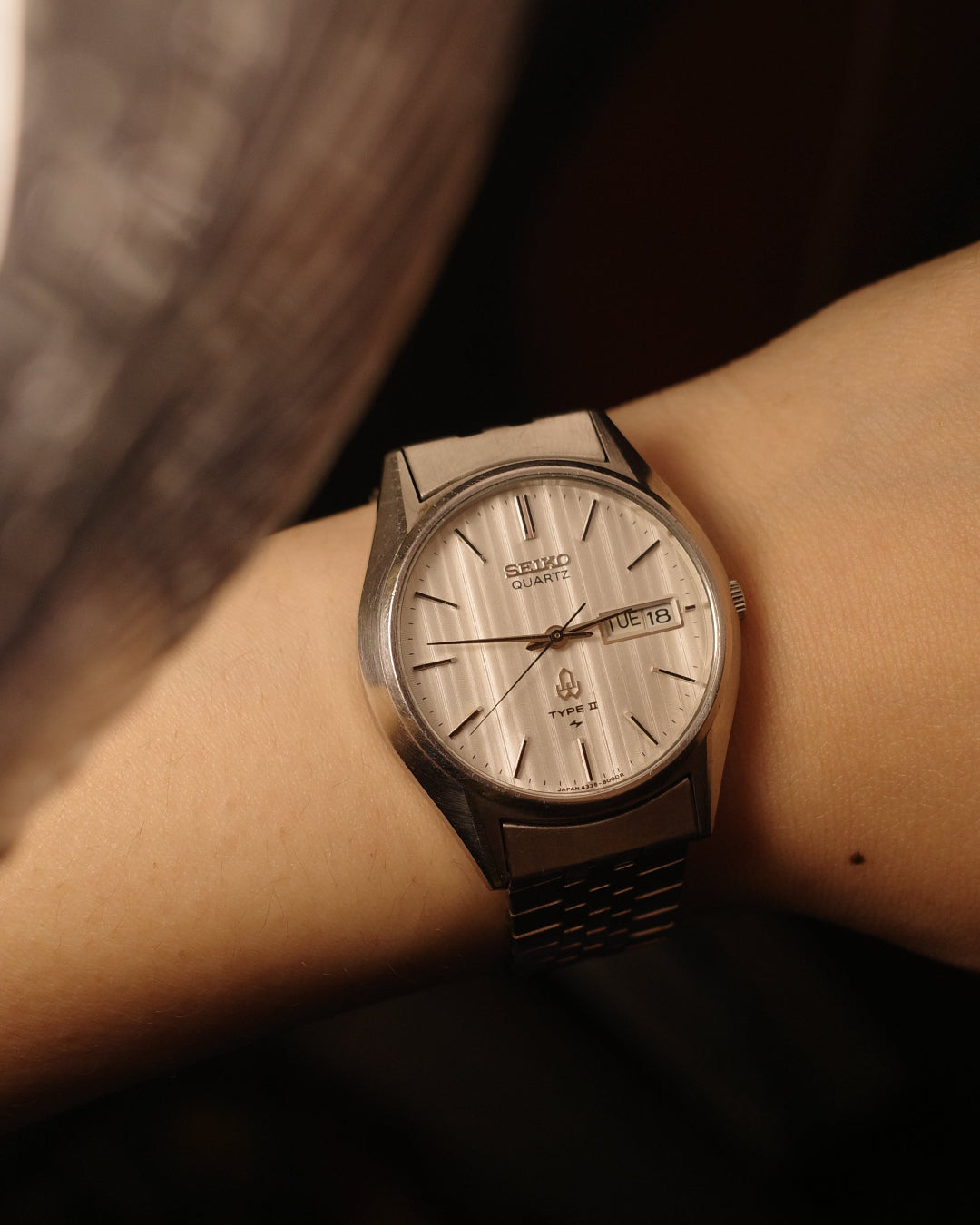 1977 Seiko Type ii JDM Textured Silver Dial quartz watch 4336-8000