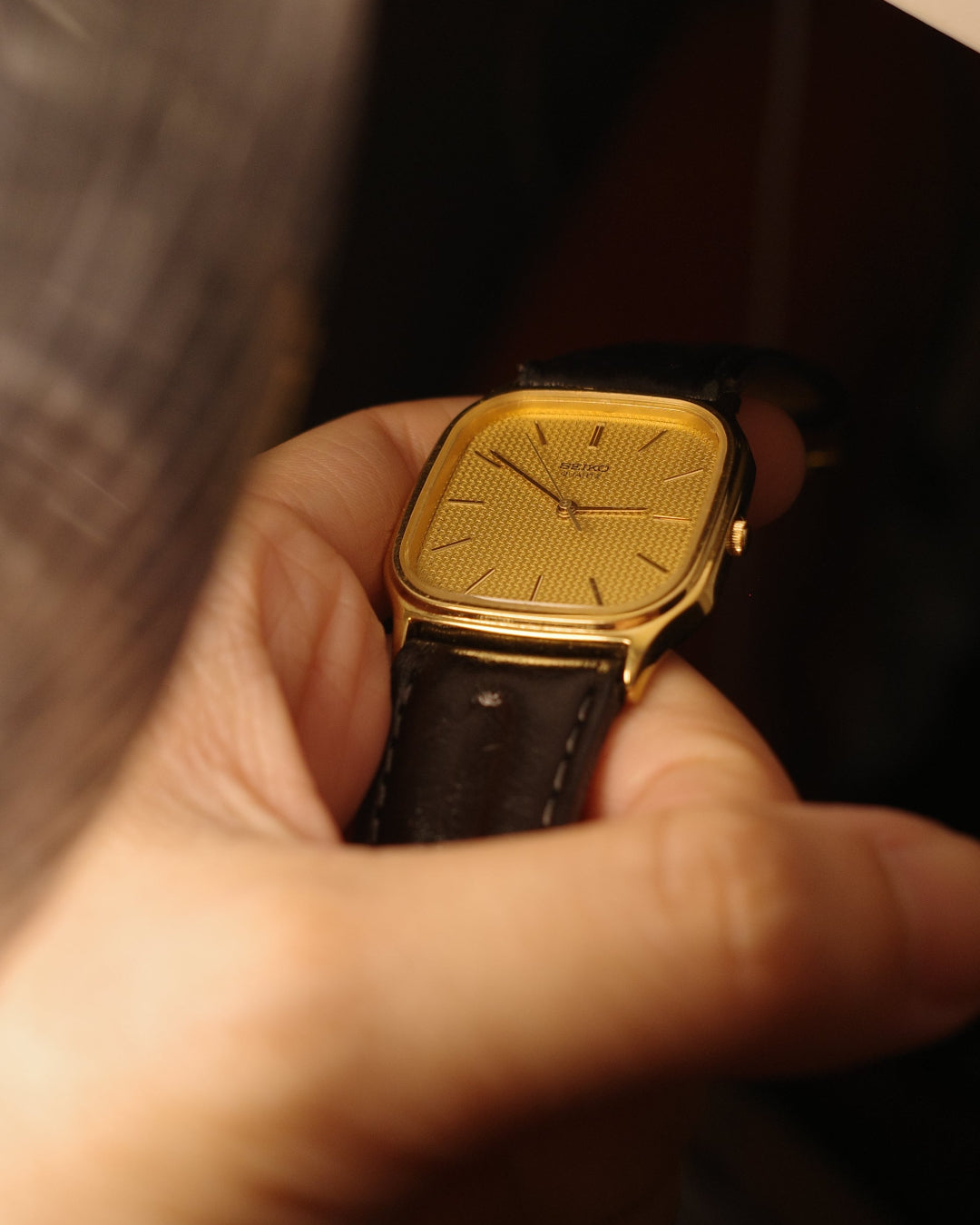 【SGP】1985 Seiko Chariot gold tone Square Tank quartz watch 9021-5160