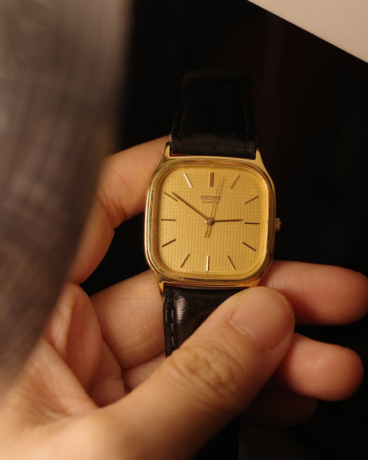【SGP】1985 Seiko Chariot gold tone Square Tank quartz watch 9021-5160