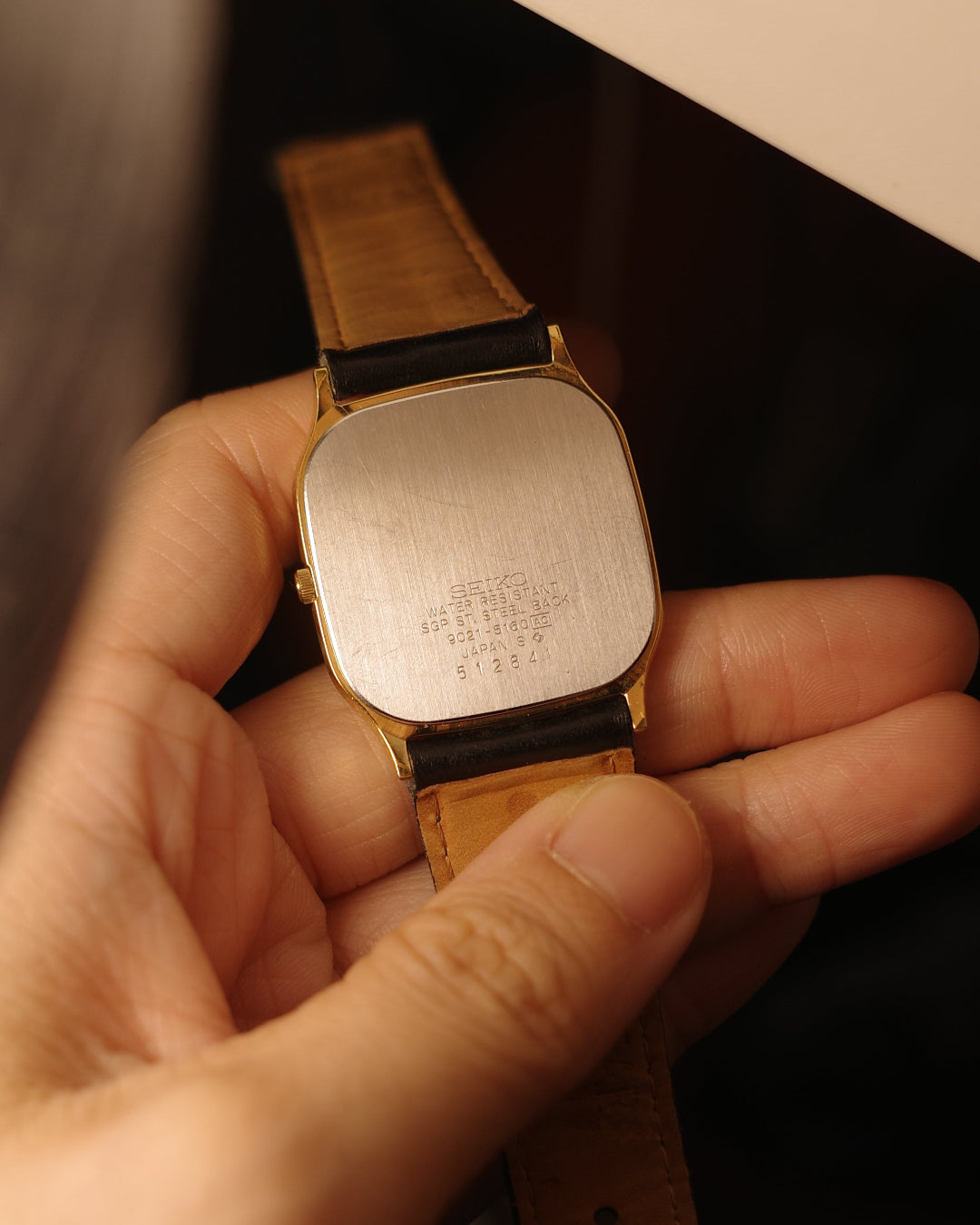 【SGP】1985 Seiko Chariot gold tone Square Tank quartz watch 9021-5160