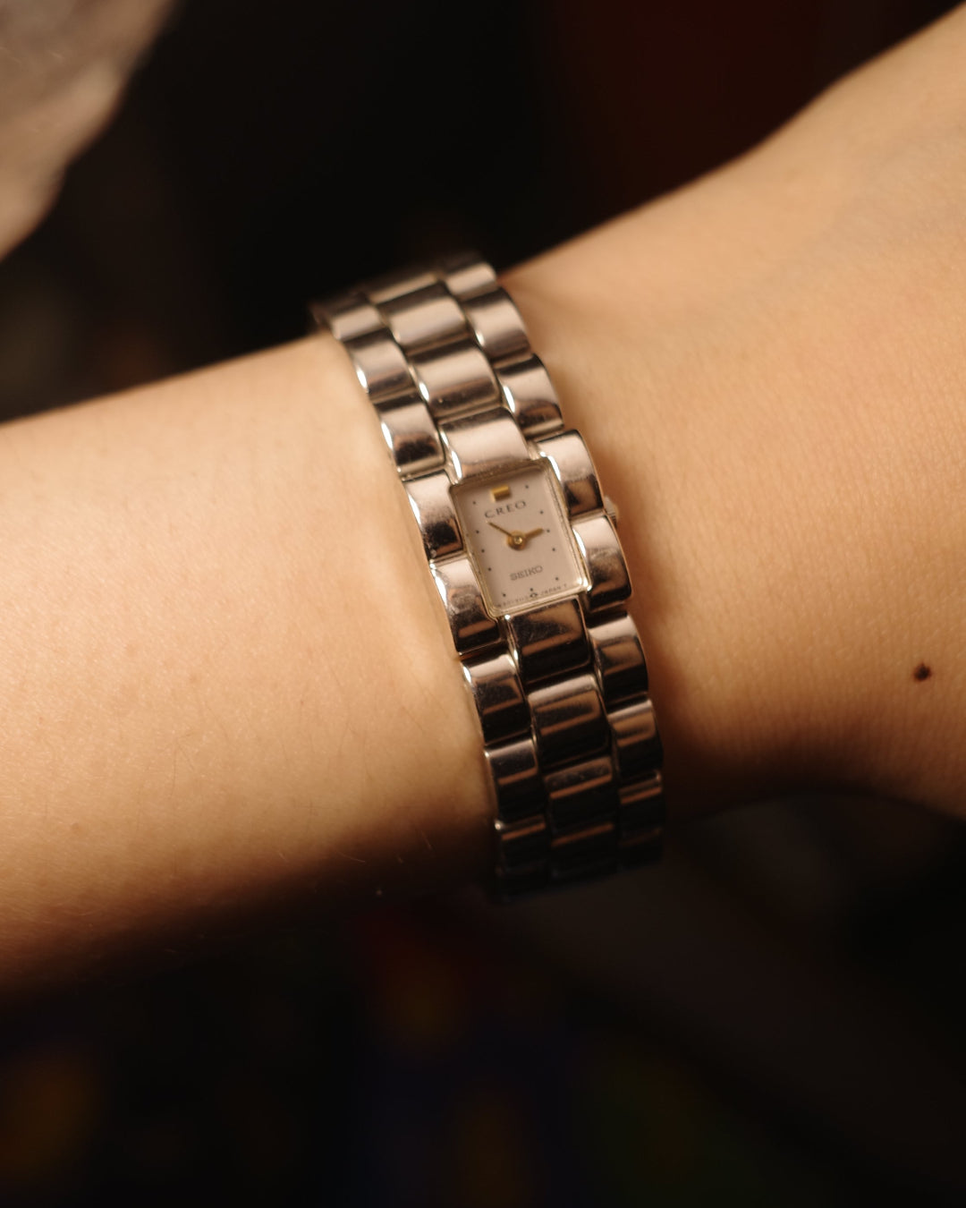 1988 Seiko CREO small face bracelet watch 1e20-6250