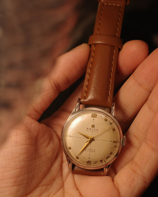 1958's Vintage Seiko S Super crosshair manual winding watch