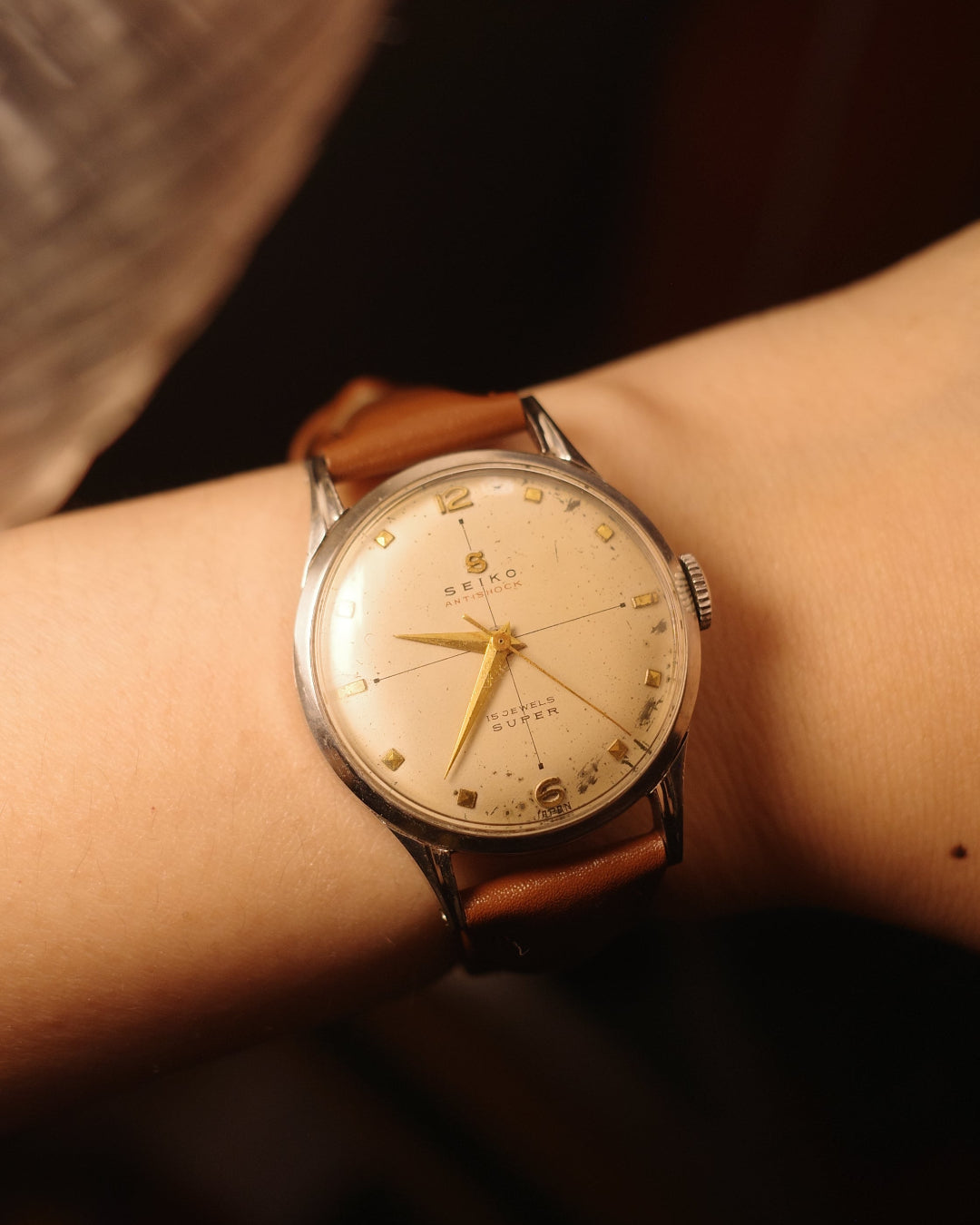 1958's Vintage Seiko S Super crosshair manual winding watch