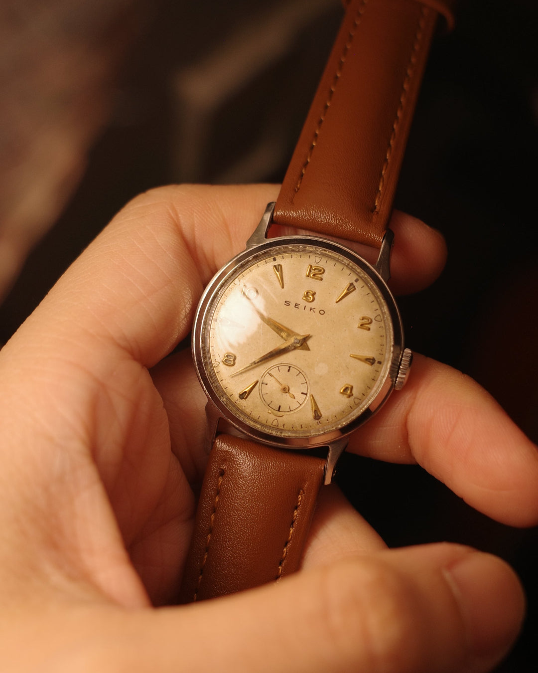 1950's Vintage Seiko S Super small second 1740 manual winding watch
