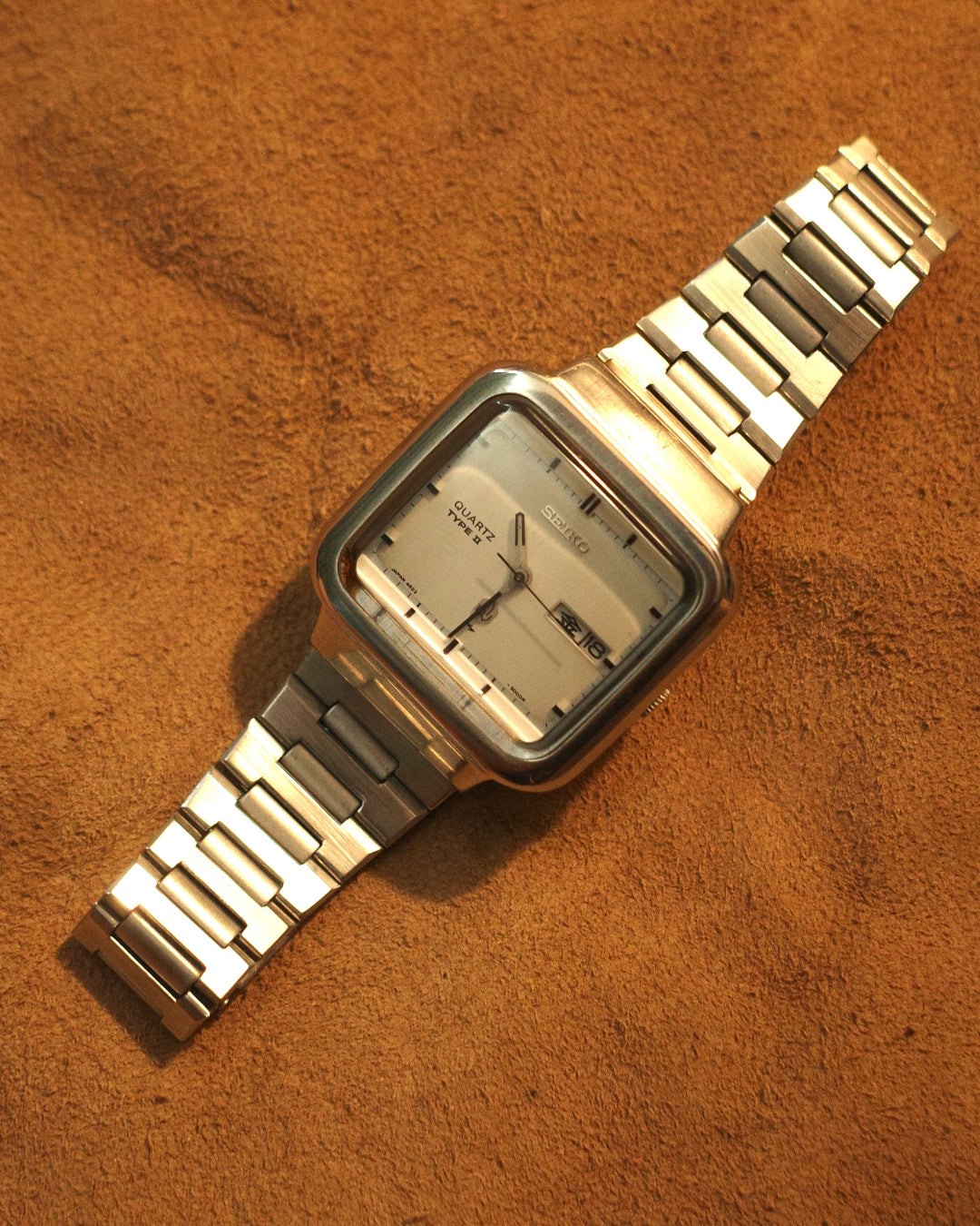 1976 Seiko Type ii white dial rectangle quartz watch 4623-5000