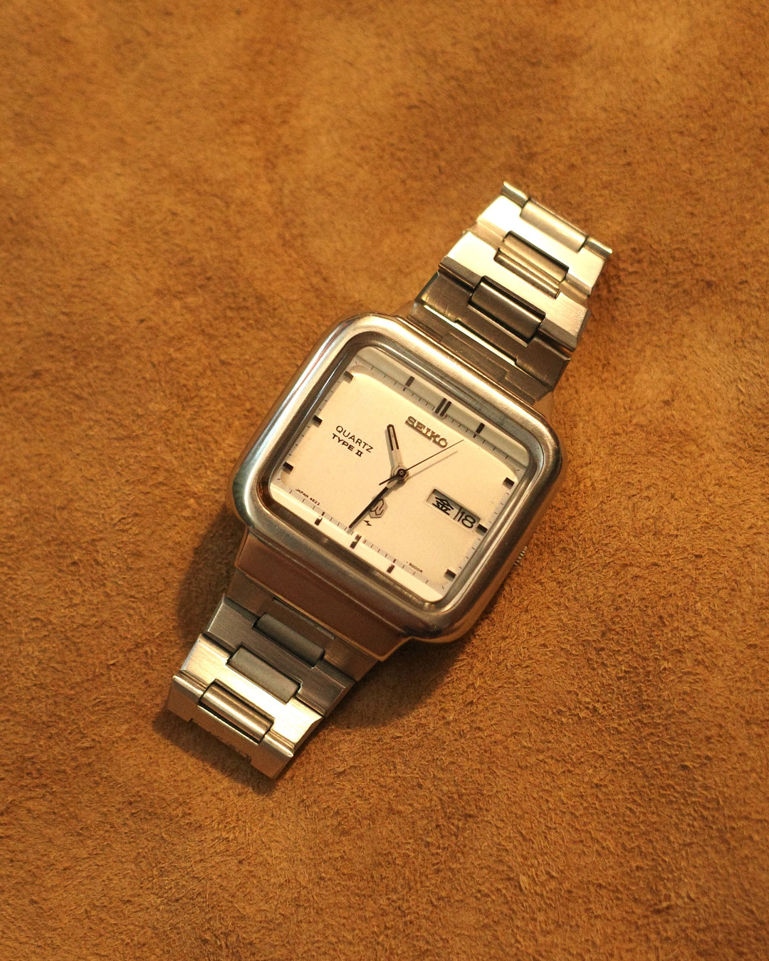 1976 Seiko Type ii white dial rectangle quartz watch 4623-5000