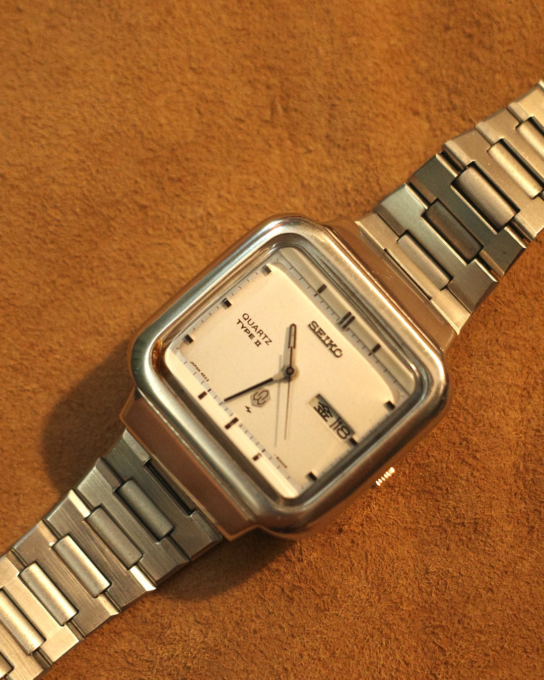 1976 Seiko Type ii white dial rectangle quartz watch 4623-5000
