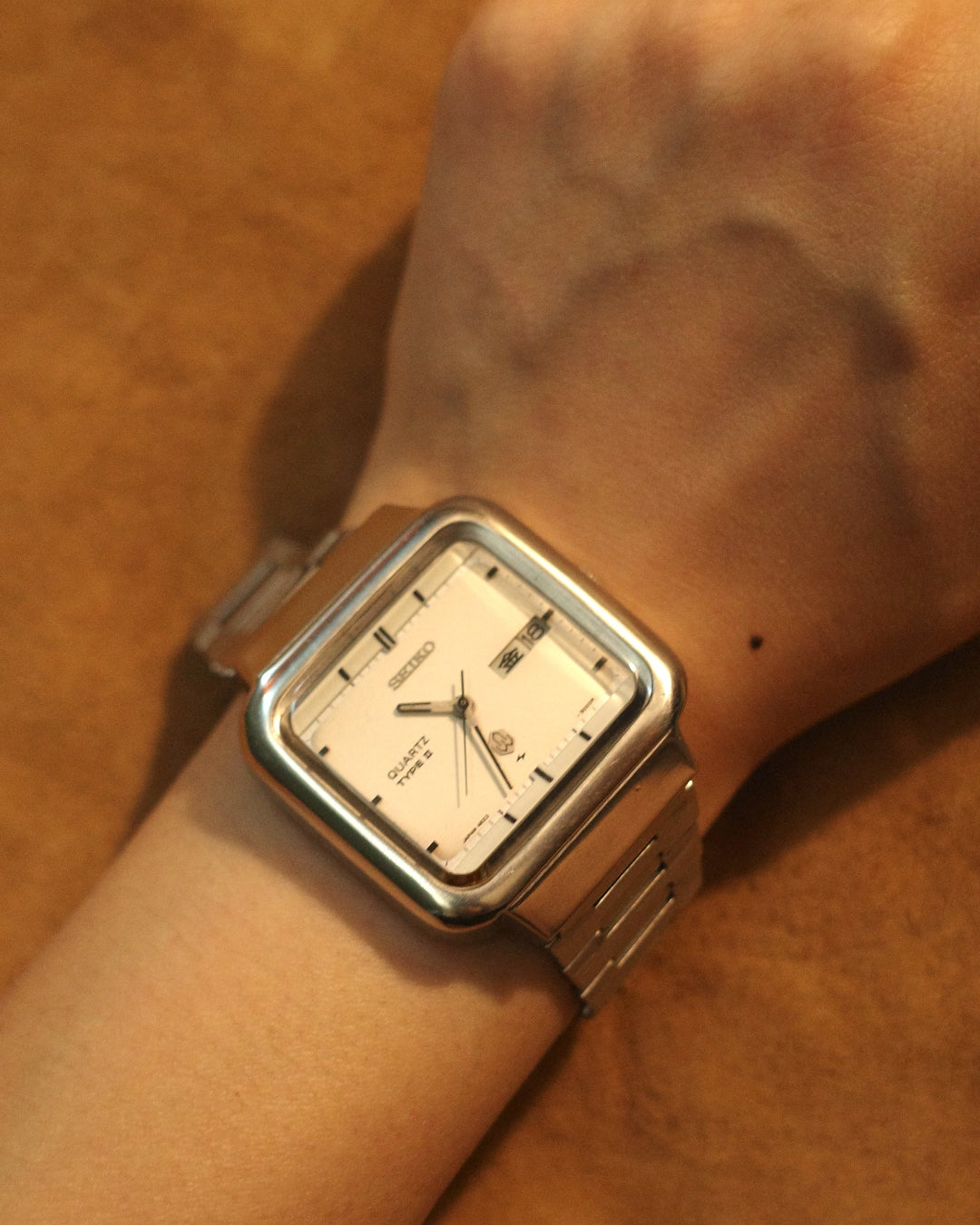 1976 Seiko Type ii white dial rectangle quartz watch 4623-5000