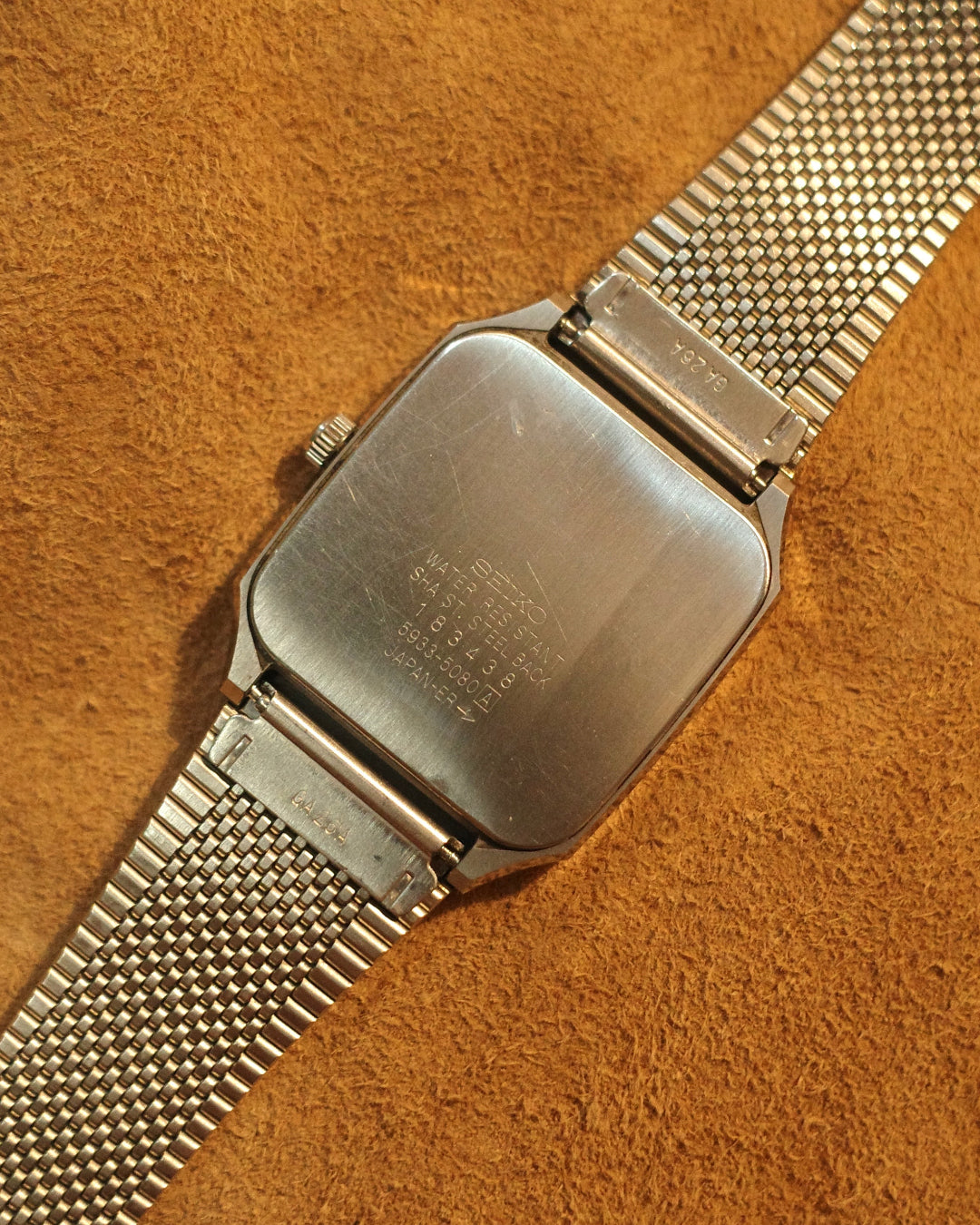 1981 Seiko octagon white Textured Dial quartz watch 5933-5080
