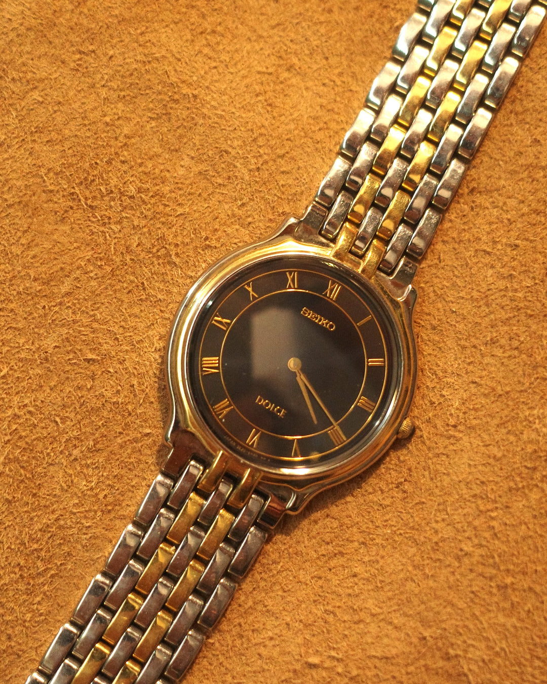 1993 Seiko dolce blue two tone quartz watch 5e30-6a60