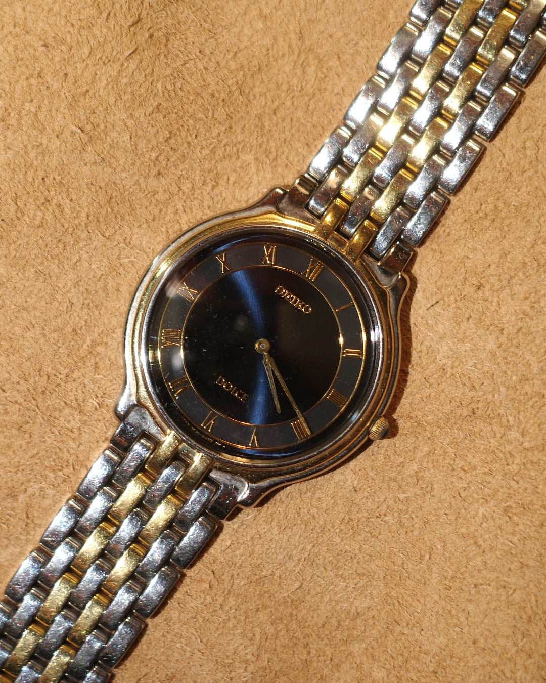 1993 Seiko dolce blue two tone quartz watch 5e30-6a60